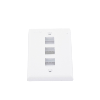 Placa de Pared Vertical, Salida Para 3 Puertos Keystone, Color Blanco - Image 7