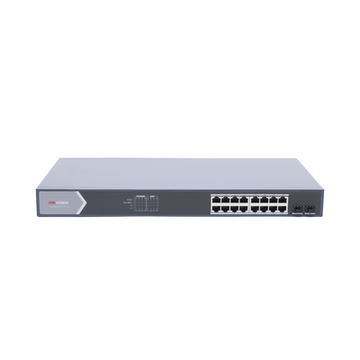 Switch Gigabit PoE+ / Administrable / 16 Puertos 1000 Mbps PoE+ / 2 Puertos SFP / Configuración Nube desde Hik-ParnerPro / PoE hasta 300 Metros / 225 Watts - Image 2