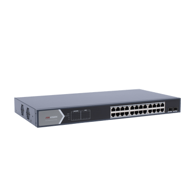 Switch Gigabit PoE+ / Administrable / 24 Puertos 1000 Mbps PoE+ / 2 Puertos SFP / Configuración Remota desde Hik-PartnerPro / PoE Extendido 250 Metros / 370 Watts - Image 2