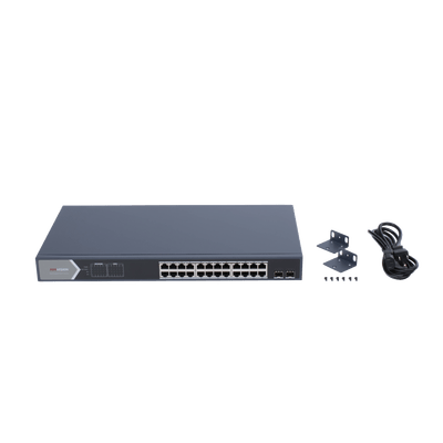 Switch Gigabit PoE+ / Administrable / 24 Puertos 1000 Mbps PoE+ / 2 Puertos SFP / Configuración Remota desde Hik-PartnerPro / PoE Extendido 250 Metros / 370 Watts - Image 4