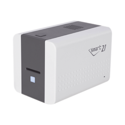Impresora de Tarjetas Semi- automática SMART21 / Ingreso de Tarjetas Manual/Incluye Ribbon, Software y 100 Tarjetas PVC