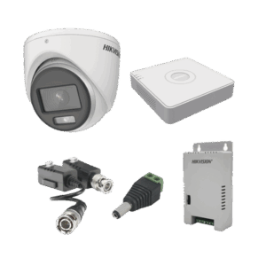 KIT COLORVU TURBOHD 1080pLite / DVR 4 Canales / 4 Cámaras Eyeball (exterior) / Transceptores / Conectores / Fuente de Poder Profesional