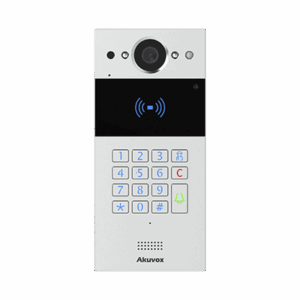 Videoportero SIP / Teclado y Lector de Tarjeta / Notificación App / Notificación Llamada Telefónica / Configuración en la Nube / POE / IP65 / Cámara de 2 MP / NFC / PIN Temporal para Visitas / Control de 2 Puertas