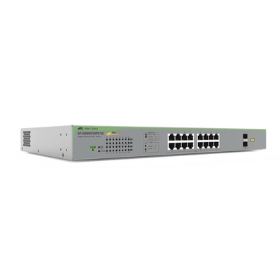 Switch PoE+ Gigabit WebSmart de 16 puertos 10/100/1000 Mbps (2 x Combo) + 2 puertos gigabit SFP (Combo), 185 W