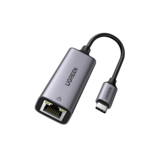 Adaptador de Red USB-C 3.1 (5 Gbps) a RJ45 | Thunderbolt 3 | Admite 10/100/1000 Mbps |  Chip Inteligente | Amplia Compatibilidad | Caja de Aluminio | Longitud del cable 10 cm.