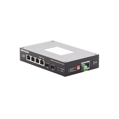Switch Industrial No Administrable Gigabit / 3 Puertos Gigabit PoE+ (30 W) + 1 Puerto Gigabit PoE++ (60 W) / 2 Puertos SFP / 65 W Total / 48 a 57 VCD / Ideal para Proyectos / 300 Metros de Distancia - Image 3