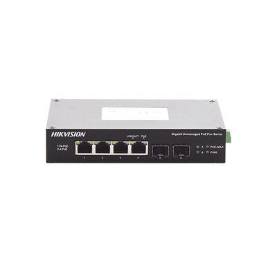 Switch Industrial No Administrable Gigabit / 3 Puertos Gigabit PoE+ (30 W) + 1 Puerto Gigabit PoE++ (60 W) / 2 Puertos SFP / 65 W Total / 48 a 57 VCD / Ideal para Proyectos / 300 Metros de Distancia - Image 2