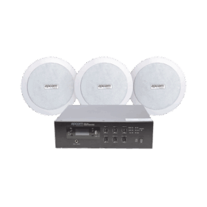 KIT de Amplificador de 120W para Escritorio | 3 Altavoces de Plafón de 5.5in | 3.75 - 30W | Sistema 70/100V