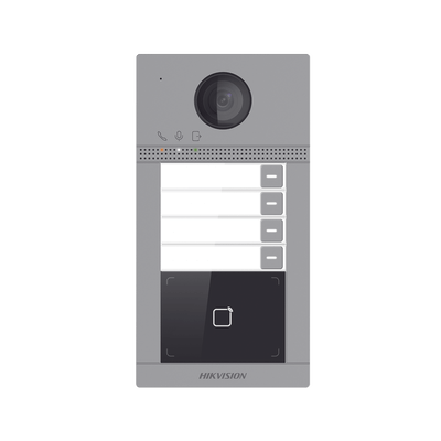 Videoportero IP 2 Megapixel / Llamada y Apertura Remota desde App Hik-Connect (Requiere monitor )/ PoE / Exterior IP65 + Antivandalico IK08 / 4 Departamento / Apertura con Tarjeta / Soporta 2 Puertas y hasta 6 Monitores - Image 2