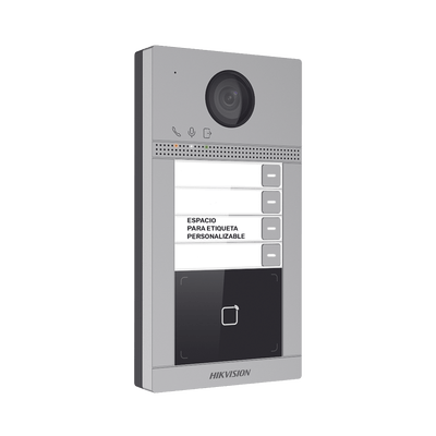 Videoportero IP 2 Megapixel / Llamada y Apertura Remota desde App Hik-Connect (Requiere monitor )/ PoE / Exterior IP65 + Antivandalico IK08 / 4 Departamento / Apertura con Tarjeta / Soporta 2 Puertas y hasta 6 Monitores - Image 3