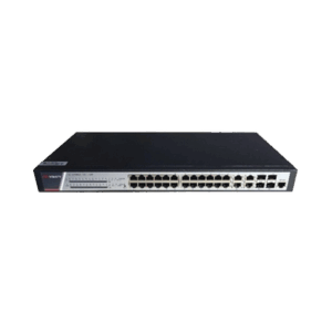 Switch Gigabit PoE+ / Administrable / 24 Puertos 1000 Mbps PoE+ / 4 Puertos 1000 Mbps + 4 Puertos SFP de Uplink / 370 Watts / Soporta IGMP
