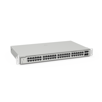 Switch Administrable Capa 3 con 48 puertos Gigabit + 4 SFP+ para fibra 10Gb, gestión gratuita desde la nube