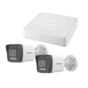 Kit IP 1080p (2 Megapixel) / NVR de 4 Canales con 4 Puertos PoE / 2 Cámaras Bala IP con Microfono Integrado / ColorVu Lite y ACUSENSE Lite