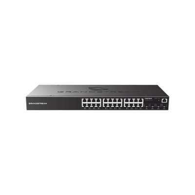 Switch Gigabit Administrable / 24 puertos 10/100/1000 Mbps + 4 Puertos SFP Uplink / Compatible con GWN Cloud.
