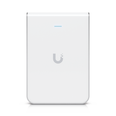 Access Point UniFi U6 In Wall/Montaje p/pared, WIFI 6 2.4 Y 5 Ghz, hasta 5.3 Gbps, 1 pto PoE In, 4 ptos secundarios (1 PoE Out)