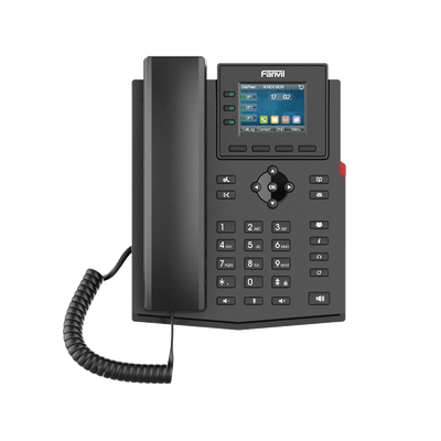 Teléfono IP empresarial para 4 líneas SIP con pantalla LCD de 2.4 pulgadas a color, Opus y conferencia de 3 vías, PoE.