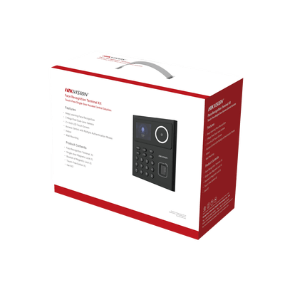 Kit WiFi de Control de Acceso Lite TODO INCLUIDO con Lector de Rostros, Tarjetas y Huellas / 500 Rostros / Compatible con App HIKConnect / Incluye Electroimán Botón de Salida y Montajes Z y L para imán / HIK-IA