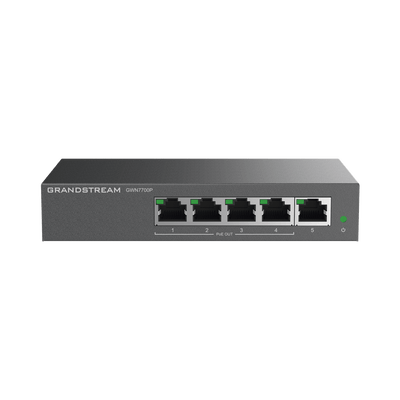 Switch PoE+ Gigabit No Administrable / 5 puertos 10/100/1000 Mbps / 4 puertos PoE+ / hasta 60W
