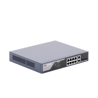 Switch PoE+ / Administrable / Uso en Rack / 8 Puertos 10/100 PoE+ / 2 Puertos 1000 Mbps Uplink / 2 Puertos SFP / Configuración Nube desde Hik-PartnerPro / Modo Extendido hasta 300 Metros / 125 W - Image 5