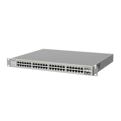 Switch Administrable Capa 3 con 48 puertos Gigabit PoE 802.3af/at + 4 SFP+ para fibra 10Gb, gestión gratuita desde la nube, 740W