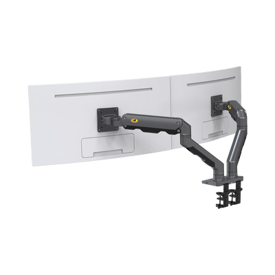 Montaje de Escritorio articulado para 2 monitores de 27-34" / Soporta hasta 16 kg por brazo/ Vesa 75 x 75 / 100 x 100 / Acero / Giro: 360° - Image 2
