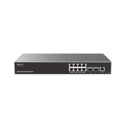 Switch Capa 3 PoE+ Administrable / 8 puertos 10/100/1000 Mbps + 2 Puertos SFP+ de 10 Gigabits / Hasta 120W / Compatible con GWN Cloud.