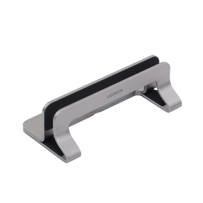 Soporte Vertical para Laptop / Adecuado para escritorio / Anchura Ajustable (12-26mm) / Amplia compatibilidad / Anti-Arañazos / Anti-Deslizante /Ajustable Mediante Tornillos / Color Plata / Aluminio + Silicona - Image 5