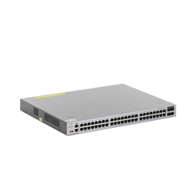 Switch Core Administrable Capa 3 con 48 puertos Gigabit + 4 SFP+ para fibra 10Gb, gestión gratuita desde la nube.