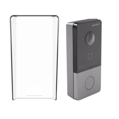 Kit Videoportero IP + Carcasa protectora 2 Megapixel  / PoE Estandar / IP65  / Apertura desde Hik-connect / Soporta 1 Departamento y Hasta 6 Monitores / Soporta Tarjetas Mifare / 1 Salida Relay