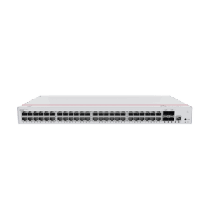 Switch de Distribución/Core Gigabit Administrable PoE Capa 3 / 48 puertos 10/100/1000 Mbps (PoE) / 4 Puertos 10GE SFP+ Uplink / ERPS / Rutas Estáticas / iStack / PoE Perpetuo / 380W / Administración Nube Gratis