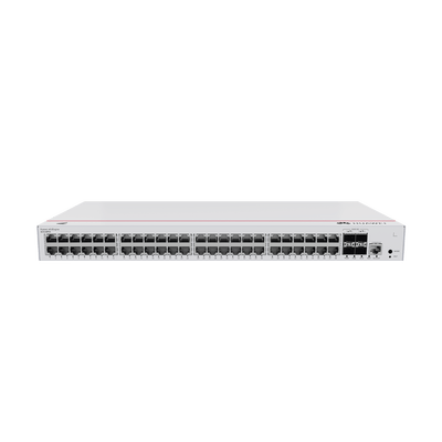 Switch de Distribución/Core Gigabit Administrable PoE Capa 3 / 48 puertos 10/100/1000 Mbps (PoE) / 4 Puertos 10GE SFP+ Uplink / ERPS / Rutas Estáticas / iStack / PoE Perpetuo / 380W / Administración Nube Gratis