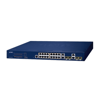 Switch Administrable PoE  Capa 2 de 16 Puertos 10/100/1000 Mbps 802.3af/at, 4 Puertos SFP Gigabit, Hasta 240 W