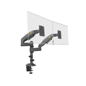 Montaje de Escritorio articulado para 2 monitores de 17 a 27" /  Soporta hasta 9kg por monitor / Vesa 75 x 75 / 100 x 100 / Acero / Rotación: 360°