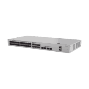 Switch de Distribución/Core Gigabit Administrable  Capa 3 / 24 puertos 1GE SFP ( Combo con 8 Puertos 10/100/1000 Mbps) / 4 Puertos 10GE SFP+ Uplink / ERPS / Rutas Estáticas / iStack / Administración Nube Gratis