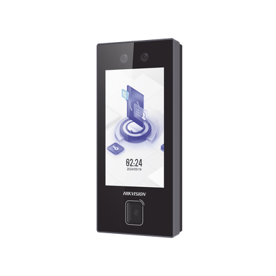 Terminal Facial Min Moe con LECTOR DE QRs FISICO Ultra Rápido  y Tarjetas MIFARE / 3000 Rostros / Pantalla 4.5" / Administrable en la Nube con HikConnect Teams  / Exterior IP65  / PoE / WiFi / HIK-IA