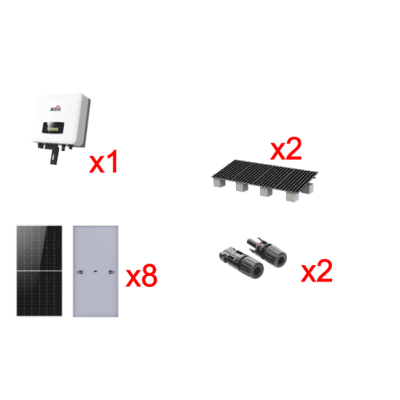 Kit Solar Interconexion 5kW 220Vca / Inversor AFORE / 8 Paneles de 620W / Montaje Incluido
