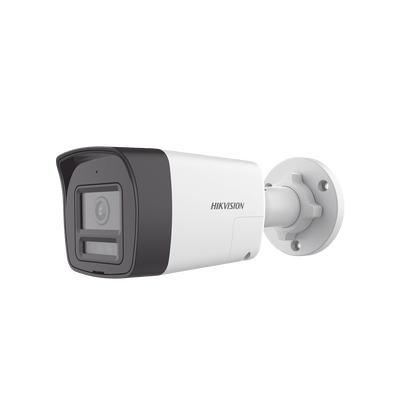 [Audio Bidireccional + Dual Light + ColorVu] Bala TURBOHD 3K  (5 Megapixel) / Lente 2.8 mm Angulo de vision 112° / 30 mts IR EXIR + 20 mts Luz Blanca / Micrófono y Bocina Integrado / Exterior IP67 / Metal / dWDR
