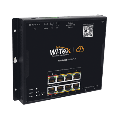 Switch L2 PoE Industrial / Administración Cloud Gratuita / 8 Puertos PoE af/at/bt 10/100/1000 Mbps / 2 Puertos SFP Gigabit / Máx Presupuesto PoE 145 W / Montaje Magnético - Riel DIN. - Image 2