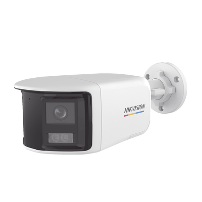 [ColorVu + Dual Light + Panoramica] Bala TURBOHD 3K (5 Megapixel) / Micrófono Integrado / Angulo de visión 180° / Imagen a Color 24/7 / 40 mts Luz Blanca + 40 mts IR / Exterior IP67 / WDR