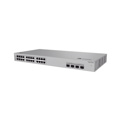 Switch de Acceso eKit Administrable / Capa 2 / 24 Puertos PoE+ Gigabit + 2 Puertos SFP (2.5 Gbps) + 2 Puertos SFP+ /  PoE Perpetuo / Presupuesto PoE 195 W / Sin licenciamiento