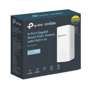 Switch PoE Omada Para Exterior / 1 Puerto PoE++ IN 802.3 af/at/bt / 4 Puertos PoE+ OUT Gigabit / Adminstración Centralizada Omada