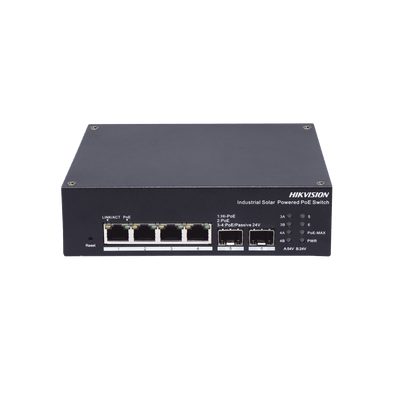 Switch Industrial con UPS / Administrable Gigabit / 3 Puertos Gigabit PoE+ (30 W) + 1 Puertos Gigabit PoE++ (90 W) / 2 Puertos SFP / 120 W Total / 48 a 57 VCD / Ideal para Proyectos / 300 Metros de Distancia