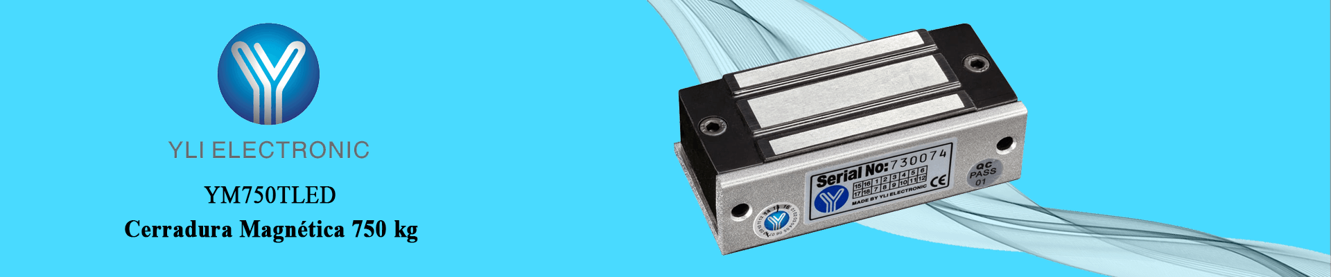 YLI YM60 - Cerradura Magnética para Control de Acceso / Fuerza de Sujeción 60 Kg o 120 Lb / 12 VDC / Para puertas de madera, vidrio y metálicas / Uso interior / Compatible con Soporte MBK70Z - Image 5