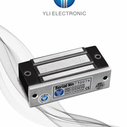 YLI YM60 - Cerradura Magnética para Control de Acceso / Fuerza de Sujeción 60 Kg o 120 Lb / 12 VDC / Para puertas de madera, vidrio y metálicas / Uso interior / Compatible con Soporte MBK70Z