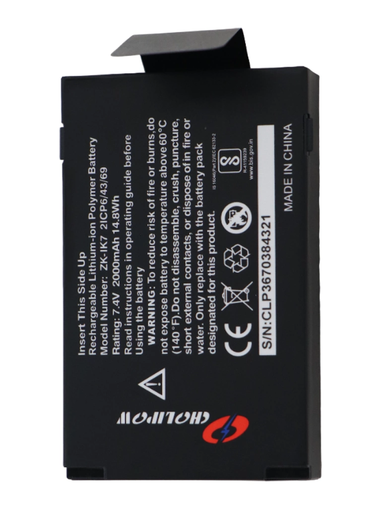 ZKTECO IK7 - Batería de Respaldo para Terminales de Control de Asistencia y Acceso Básico: UFACE800, SFACE900, G3 y G3PRO - Image 3