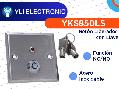 YLI YKS850LS - Botón Liberador de Llave, Indicador LED, Acero Inoxidable, Resistente a la Intemperie, Función NC/NO - Image 5