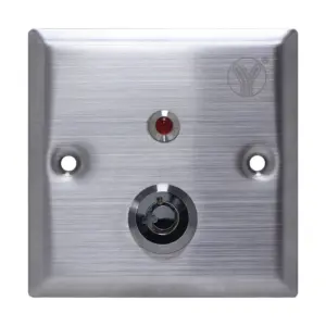 YLI YKS850LS - Botón Liberador de Llave, Indicador LED, Acero Inoxidable, Resistente a la Intemperie, Función NC/NO