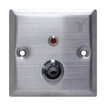 YLI YKS850LS - Botón Liberador de Llave, Indicador LED, Acero Inoxidable, Resistente a la Intemperie, Función NC/NO