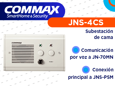 COMMAX JNS4CS - Subestación de cama para sistema de llamado de enfermería / Comunicación por voz con la unidad JNS70MN / Soporta botón pulsador CC200 y botones de emergencia - Image 2