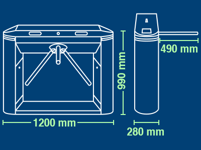WEJOIN WJTS212 - Torniquete Automático Industrial  Servo Motor  3M Ciclos  Bidireccional  Alto Flujo  Acero Inoxidable  LED  Sin Contacto  Exterior Protegido Compatible con Cualquier Control de Acceso - Image 8